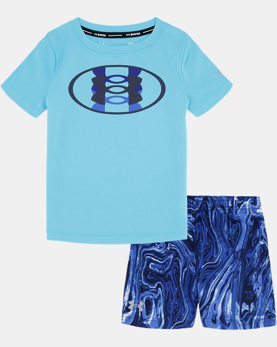 Boys' Infant UA Liquid Surf Shirt & Volley Shorts Set, Blue, pdpMainDesktop image number 0